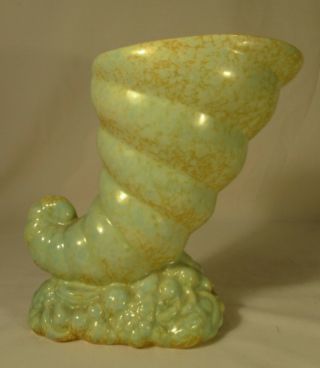 Large Vintage Mcp Drip Glaze Shell Horn Of Plenty Vase