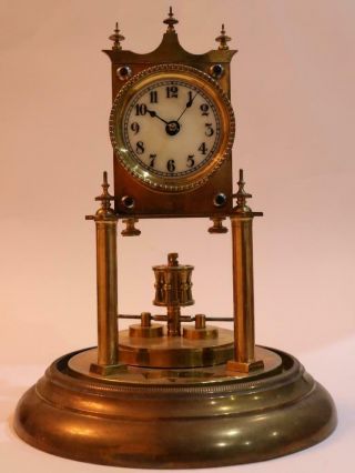 Antique 400 Day Torsion Anniversary Clock Restore Small Dial,  Disc Pendulum