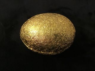 Vintage Small Gold Foil Easter Egg Cardboard Candy Container Made In W.  Germany