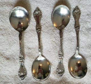 Les Cinq Fleurs By Reed And Barton Sterling Silver Set Of 4 Gumbos 7 1/8 "