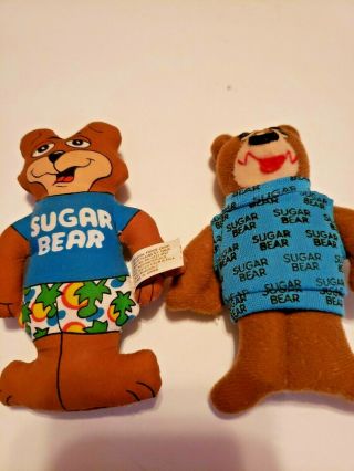 Set Of 2 1980s Vintage Sugar Bear Plush Figure General Foods Post Cereal Promo