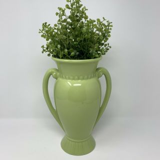 Vintage Abingdon Ceramic Double Handle Green Vase