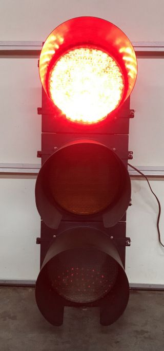 Eagle Traffic Signal Light Red Yellow Green 41” Aluminum With Sequencer