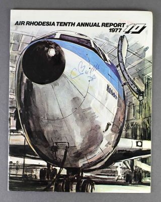 Air Rhodesia Airline Annual Report 1977 Route Map Boeing 720