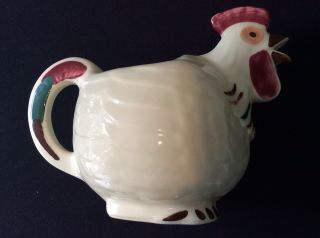 Vintage Shawnee Pottery Rooster Pitcher 1940s Patented Chanticleer USA 48 Oz 2