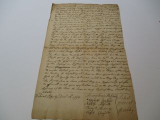 Antique American Document 18th Century Select Men Of Rowley 1772 Museum Quality