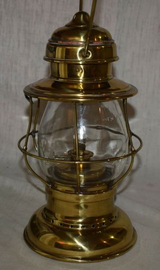 Brass Railroad Presentation Lantern Bell Bottom with Etched Pullman Globe 5