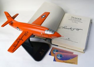 Chuck Yeager Signed X - 1 Model 1/32 Scale,  Signed Book Nat 