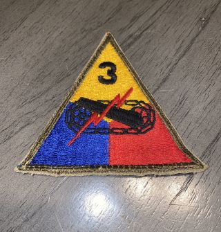 Vintage World War Ii Us Army 3rd Armored Division Patch Vtg Authentic Collect