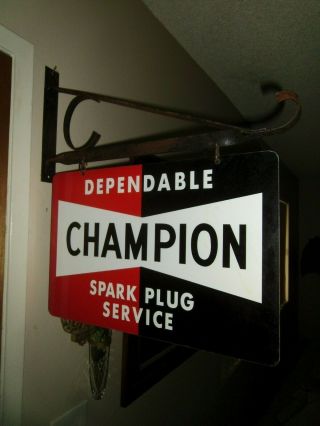 Champion Spark Plug Double Sided Porcelain Sign