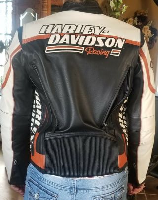 Harley Davidson Screamin ' Eagle Women Leather Jacket Medium Armored 2