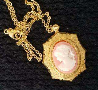 Vintage Woman Cameo Victorian Revival Jewelry Pendant Setting