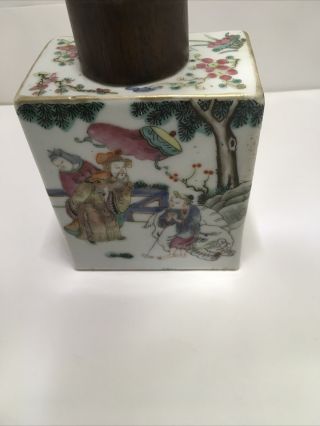 Chinese Famille Rose Porcelain Tea Caddy 19thc Early