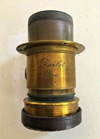 Antique Darlot Paris Brass Rack & Pinion Adjustable Lens & Cap