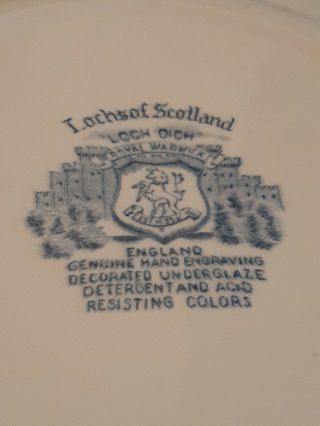 3 Lochs of Scotland Royal Warwick Blue White Plate 10 