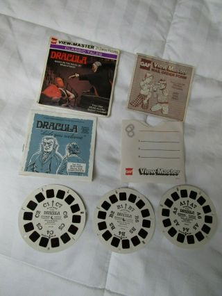 Vintage 1976 View - Master Classic Tales Dracula 3 Reels W/ Booklet