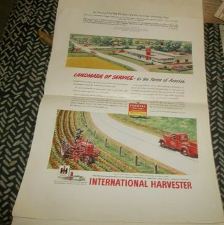 Vtg Ih International Harvester Farmall Tractor & Truck Advertising 1949 - 18 X 14