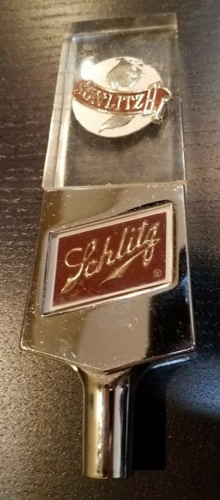 1968 Vintage Schlitz Beer Bar Tapper Tap Handle Lucite Acrylic