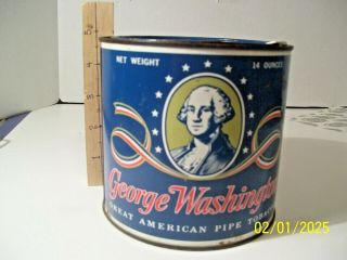 Vintage Collectible Tin; George Washington Pipe Tobacco,  14 Oz.