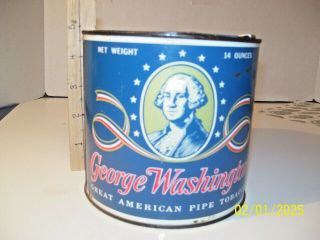 Vintage Collectible Tin; George Washington Pipe Tobacco,  14 oz. 2