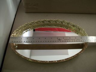 Vintage Vanity Mirror Tray Perfume Make Up Tray Gold Metal French Style 3