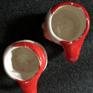 Vintage 1950’s Winking Rosy Cheek Santa Claus Mini Ceramic Mug Japan Set 2 Mugs 3