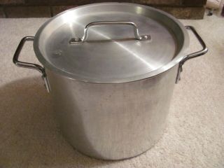 Vintage Covered 12 Quart Large Aluminum Stock Pot Soup Cookware With Lid