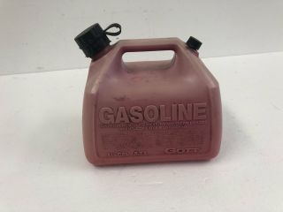 Vintage Gott Gas Can W Spout 1 1/2 Gallon Red Plastic Vented Screw Cap Old Style