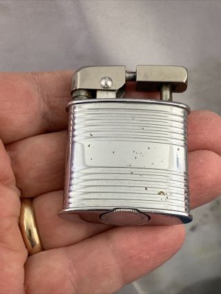 Vintage White Pocket Lighter - Unusual Mechanism - Uncommon Design