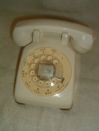 Vintage Rotary Phone Cream/white Telephone Pacific Bell Western Electric 1983