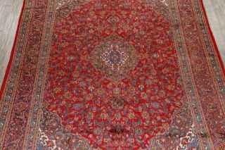 10x13 Large VINTAGE Hand - Knotted Traditional Area Rug RED Floral Oriental Carpet 3