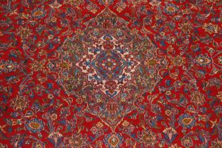 10x13 Large VINTAGE Hand - Knotted Traditional Area Rug RED Floral Oriental Carpet 4