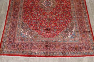10x13 Large VINTAGE Hand - Knotted Traditional Area Rug RED Floral Oriental Carpet 5