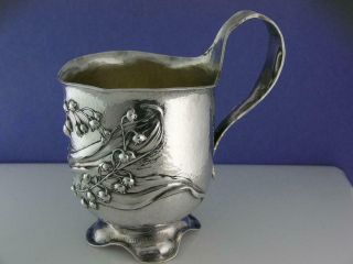 Incredible Sterling Bsc Cup Art Nouveau Martele Lily Of The Valley No Mono