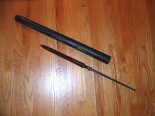 [sf057] Japanese Samurai Sword: Kanetsugu Yari Spear Blade,  Collar,  And Saya