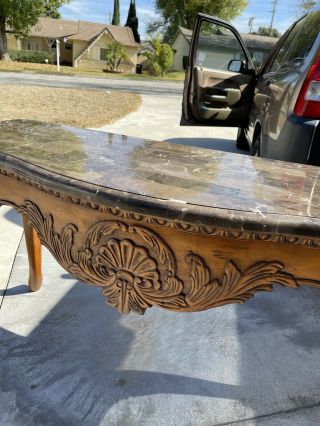 Victorian Walnut Marble Top Table Side Hall Console Eastlake 6