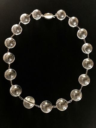 Rare Antique Art Deco Sterling Pools Of Light Necklace Moonstone Clasp