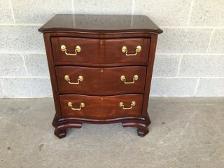 Councill Craftsman Solid Mahogany Serpentine Front 3 Drawer Nightstand