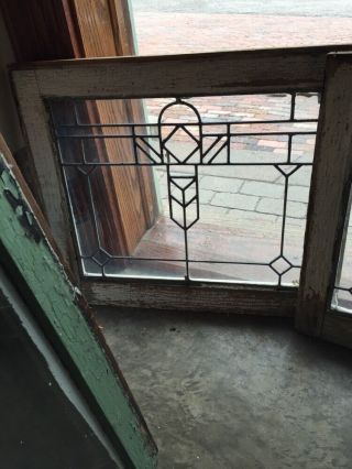 Sg 369 Matched Pair Antique Leaded Glass Windows 2