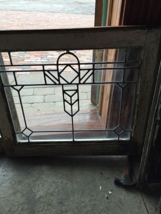 Sg 369 Matched Pair Antique Leaded Glass Windows 3