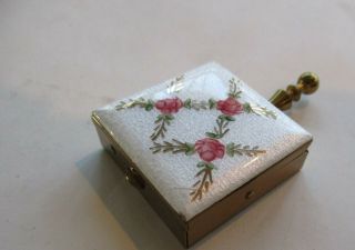 Vintage Cigarette Travel Portable Pocket Or Purse Ashtray Enamel With Flowers
