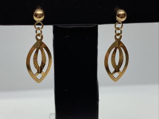 Vintage 9ct Gold Drop / Dangle Earrings - Hallmarked Birmingham 1983
