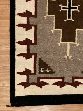 Antique Vintage Navajo Rug Weaving Blanket Spider Woman Cross Motif Crystal 2