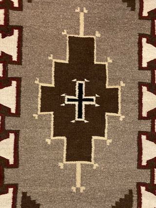 Antique Vintage Navajo Rug Weaving Blanket Spider Woman Cross Motif Crystal 3