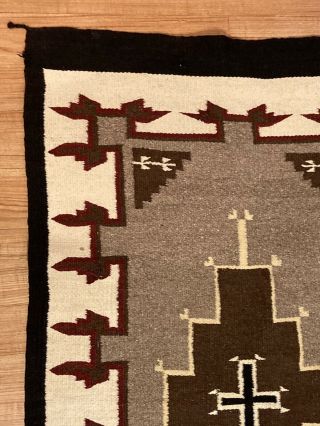 Antique Vintage Navajo Rug Weaving Blanket Spider Woman Cross Motif Crystal 4