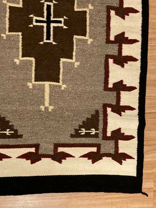 Antique Vintage Navajo Rug Weaving Blanket Spider Woman Cross Motif Crystal 6