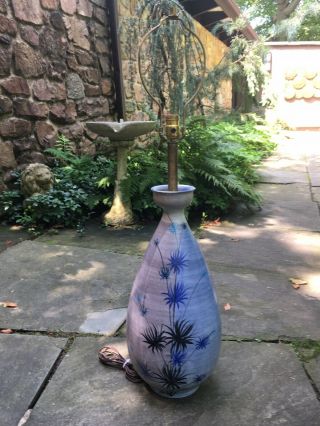 Lg Italian Aldo Londi Bitossi Pottery Lamp Fantoni Mid Century Picasso Lee Rosen