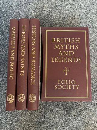 British Myths And Legends Book Set.  Folio Society 1998.  Vintage 3 Volume Set