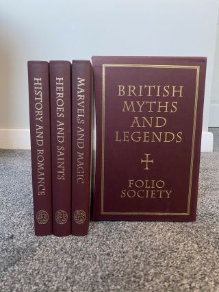 British Myths and Legends Book Set.  Folio Society 1998.  Vintage 3 Volume Set 2