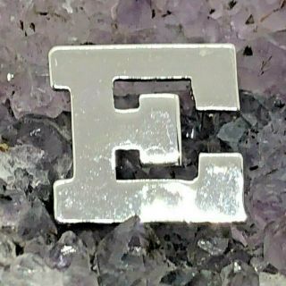 Vintage Sterling Silver Initial Letter E Pendant 0.  7 Grams